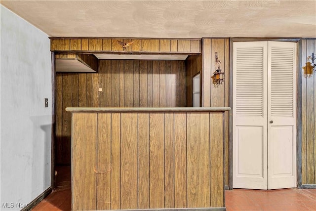 1783 Maywood Rd, South Euclid, OH 44121 - kitchen with wood walls and brown cabinets