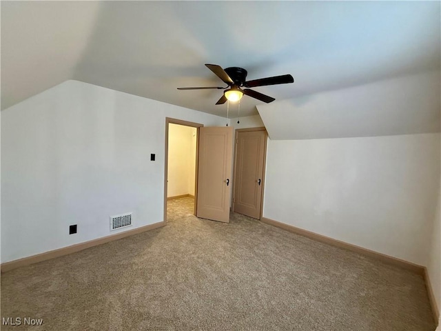 3427 Elm St, Weirton, WV 26062 - additional living space featuring lofted ceiling, a ceiling fan, and carpet floors