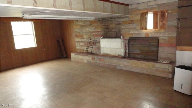 521 Georgia Ave, Chester, WV 26034 - below grade area featuring tile patterned floors and wooden walls