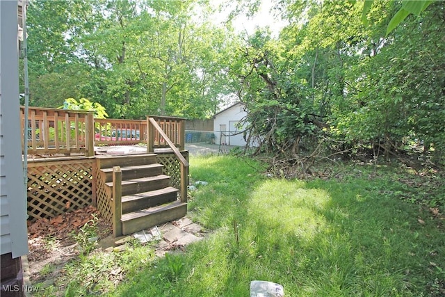 4076 E 106th St, Cleveland, OH 44105 - view of yard featuring a wooden deck