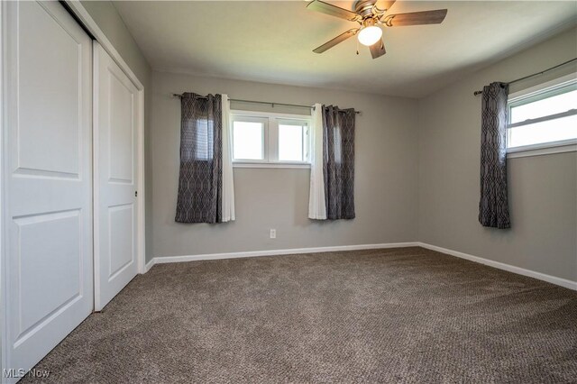 117 N Navarre Ave, Youngstown, OH 44515 - unfurnished bedroom featuring multiple windows, carpet, baseboards, and a closet