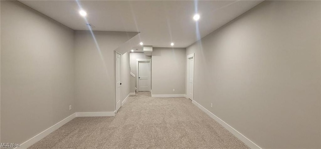 9145 Ledge View Ter, Broadview Heights, OH 44147 - basement featuring recessed lighting, light carpet, and baseboards