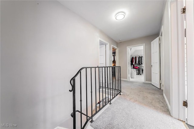 17314 Lomond Blvd, Shaker Heights, OH 44120 - hallway with an upstairs landing and light carpet