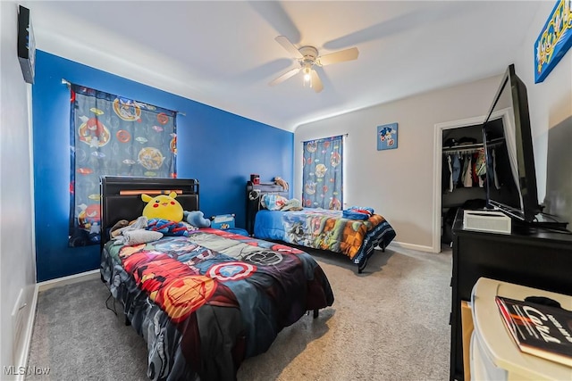 17314 Lomond Blvd, Shaker Heights, OH 44120 - bedroom featuring carpet floors, a ceiling fan, and a closet