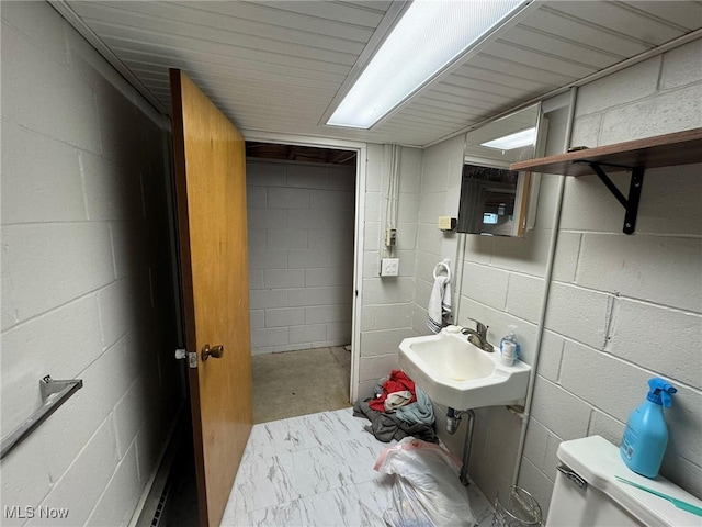 85 Arrow Rd NW, Carrollton, OH 44615 - bathroom with a sink and concrete block wall