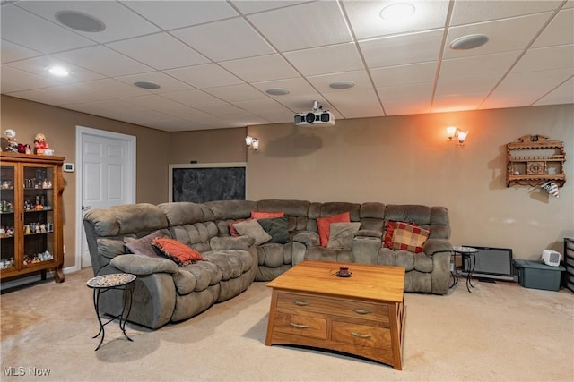 471 Buck Run, Pennsboro, WV 26415 - carpeted living room with a drop ceiling