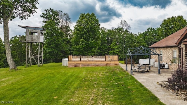 471 Buck Run, Pennsboro, WV 26415 - view of grassy yard with a wooden deck and a patio