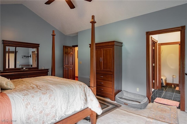 471 Buck Run, Pennsboro, WV 26415 - bedroom with vaulted ceiling, carpet flooring, and a ceiling fan