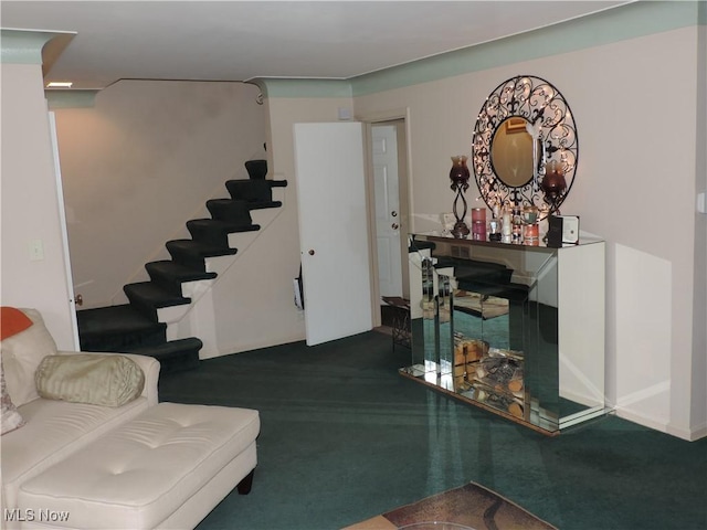 14610 Onaway Rd, Shaker Heights, OH 44120 - carpeted living area with stairway