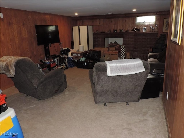 14610 Onaway Rd, Shaker Heights, OH 44120 - carpeted living room featuring wood walls