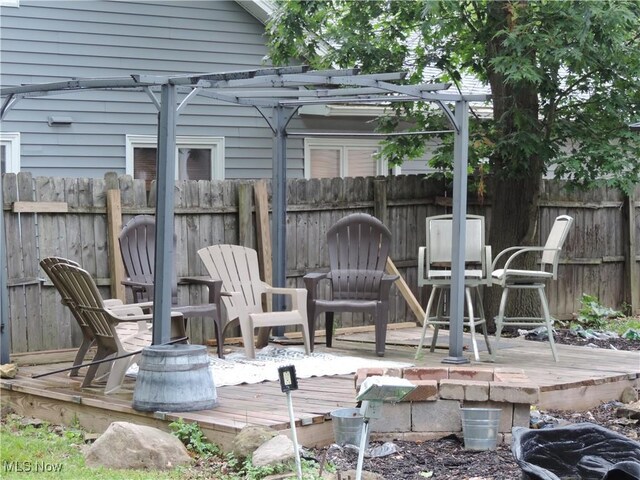 14610 Onaway Rd, Shaker Heights, OH 44120 - wooden terrace featuring a pergola