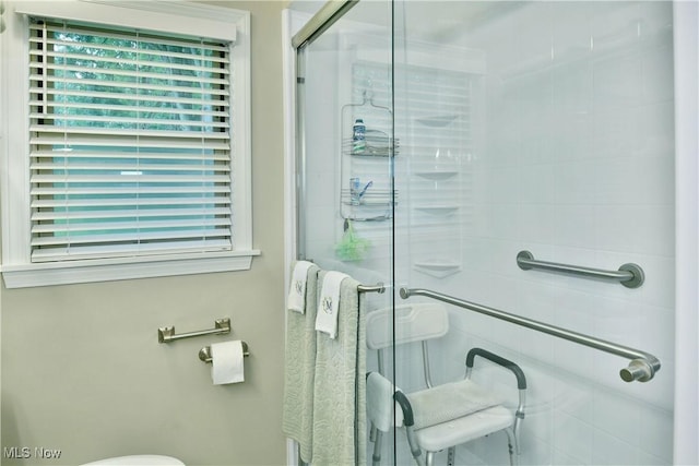 543 Towson Dr NW, Warren, OH 44483 - bathroom featuring healthy amount of natural light, a shower stall, and toilet