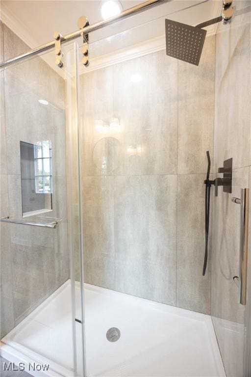 17607 Scottsdale Blvd, Shaker Heights, OH 44120 - full bathroom featuring a stall shower and ornamental molding