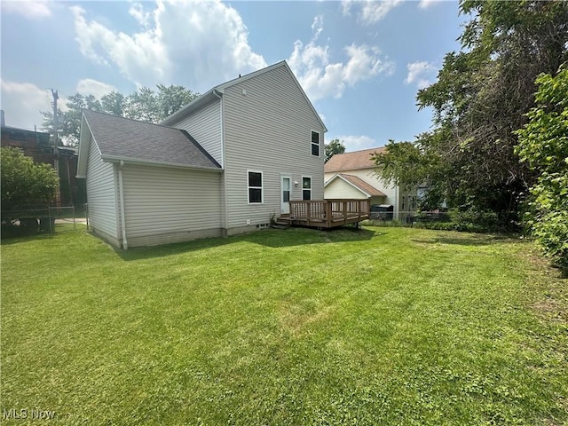 4322 Coleman Ave, Ashtabula, OH 44004 - rear view of property featuring a deck and a shingled roof
