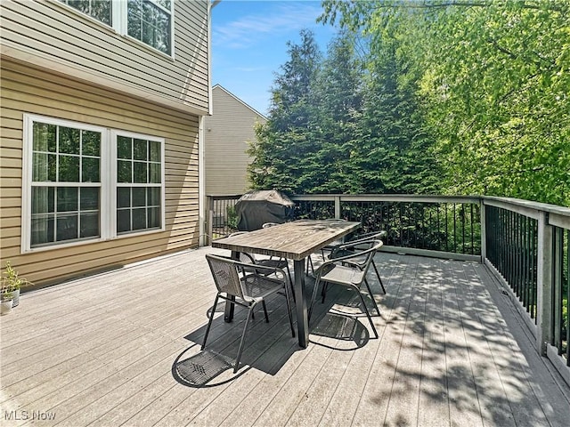 15532 Raya Oval, North Royalton, OH 44133 - wooden deck with outdoor dining area and grilling area