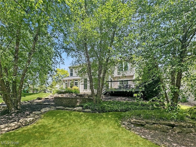 15532 Raya Oval, North Royalton, OH 44133 - view of green lawn featuring a deck