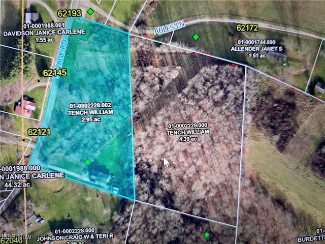62158 Savage Rd, Cambridge, OH 43725 - aerial overview of property's location featuring property boundaries highlighted