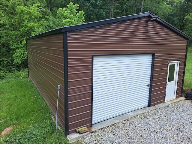 62158 Savage Rd, Cambridge, OH 43725 - detached garage with a forest view