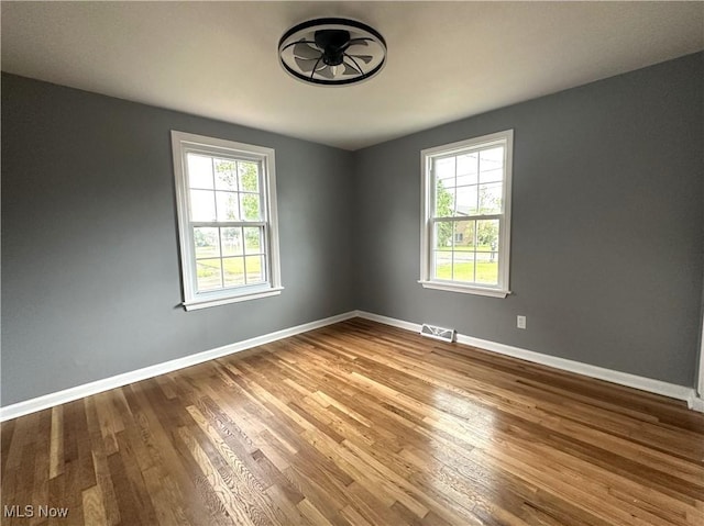 4570 N Leavitt Rd NW, Warren, OH 44485 - spare room featuring plenty of natural light, wood finished floors, and ceiling fan