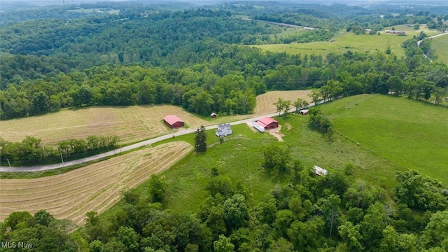 73117 Deck Rd, Freeport, OH 43973 - aerial view of property and surrounding area featuring rural landscape and a heavily wooded area