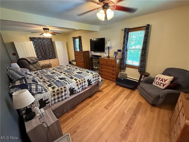 5301 S Ridge Rd W, Ashtabula, OH 44004 - bedroom featuring light wood finished floors and ceiling fan