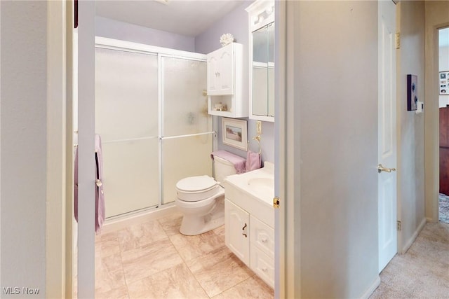 132 Karen Pl, Wintersville, OH 43953 - full bathroom featuring a shower stall, vanity, and toilet
