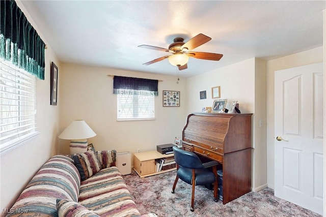132 Karen Pl, Wintersville, OH 43953 - carpeted office space with a ceiling fan