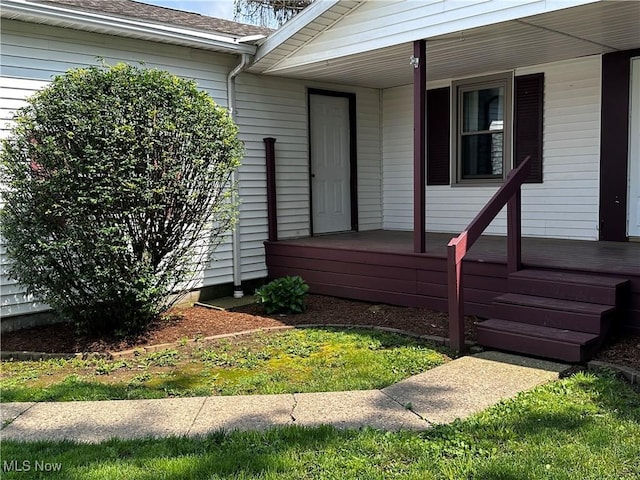 1029 Fowler Dr, Caldwell, OH 43724 - doorway to property featuring a porch