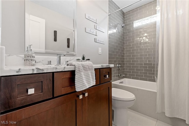 2164 W 6th St, Cleveland, OH 44113 - bathroom with vanity, shower / tub combo with curtain, and tile patterned flooring