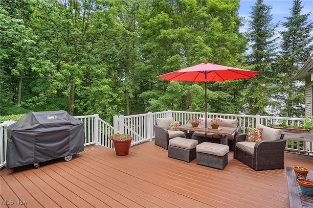 2634 Deer Ridge Run, Cuyahoga Falls, OH 44223 - deck featuring grilling area, an outdoor living space, and outdoor dining area