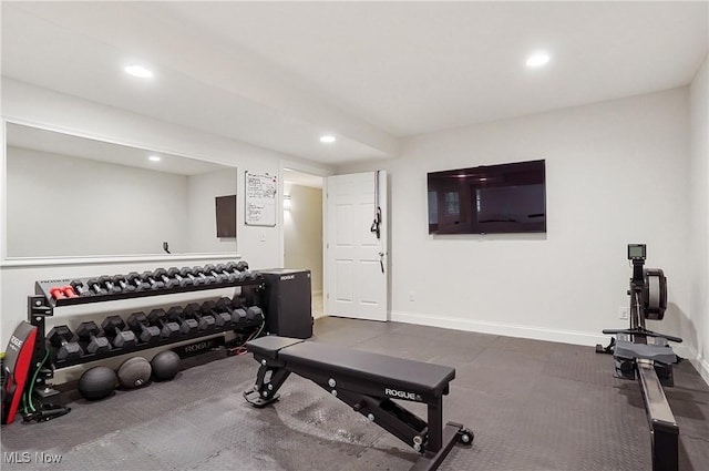 2634 Deer Ridge Run, Cuyahoga Falls, OH 44223 - workout area with recessed lighting and baseboards