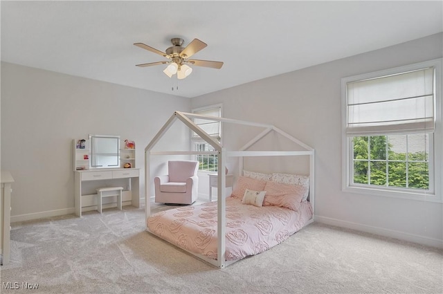 2634 Deer Ridge Run, Cuyahoga Falls, OH 44223 - carpeted bedroom featuring baseboards and a ceiling fan