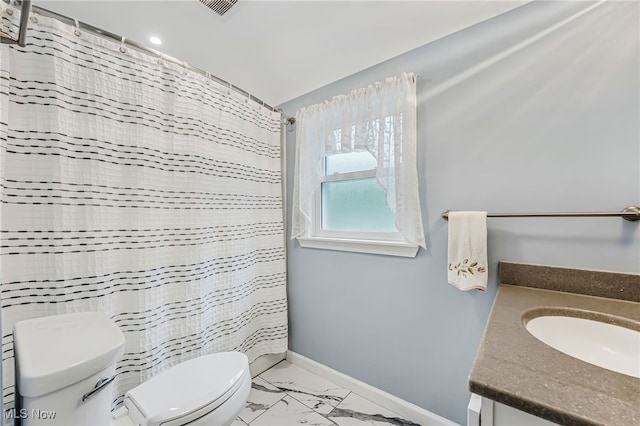 1120 Croyden Rd, Lyndhurst, OH 44124 - bathroom featuring marble finish flooring, vanity, and a shower with shower curtain