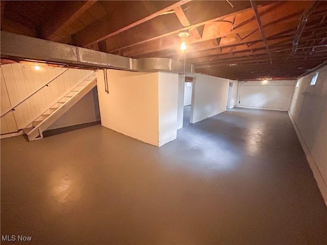837 Pinecrest Rd, Girard, OH 44420 - unfinished basement with stairway
