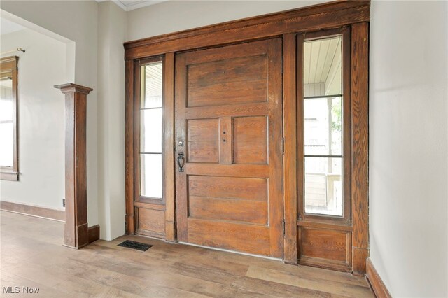722 Clark St, Cambridge, OH 43725 - foyer with light wood-style flooring and plenty of natural light