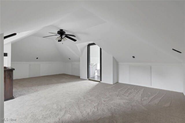 722 Clark St, Cambridge, OH 43725 - bonus room featuring vaulted ceiling, carpet, and a ceiling fan