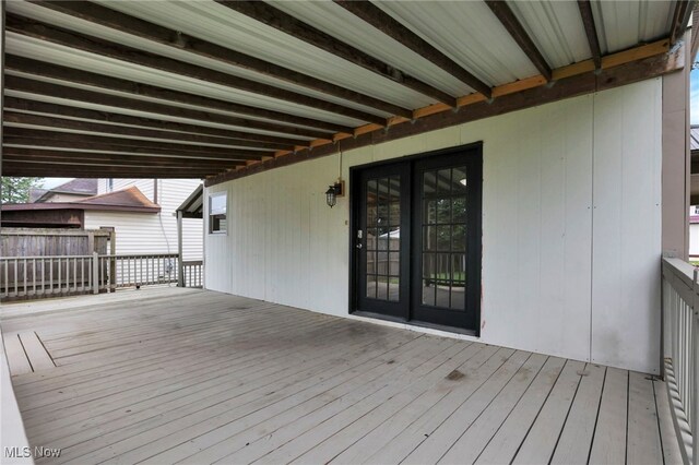 722 Clark St, Cambridge, OH 43725 - wooden deck with french doors