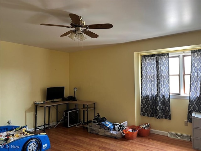 199 Kanawha Rd, Weirton, WV 26062 - unfurnished bedroom with wood finished floors and ceiling fan