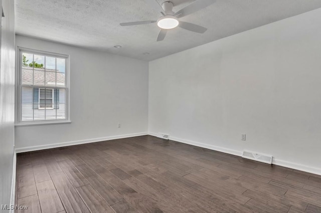 20347 Williamsburg Ct Unit 225B, Middleburg Heights, OH 44130 - empty room featuring dark wood-type flooring, ceiling fan, and a textured ceiling