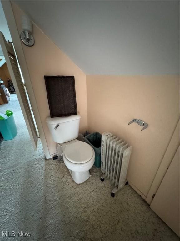 166 Bethesda St, Barnesville, OH 43713 - bathroom with radiator heating unit and lofted ceiling