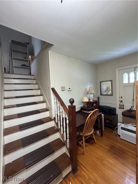 166 Bethesda St, Barnesville, OH 43713 - stairway with wood finished floors