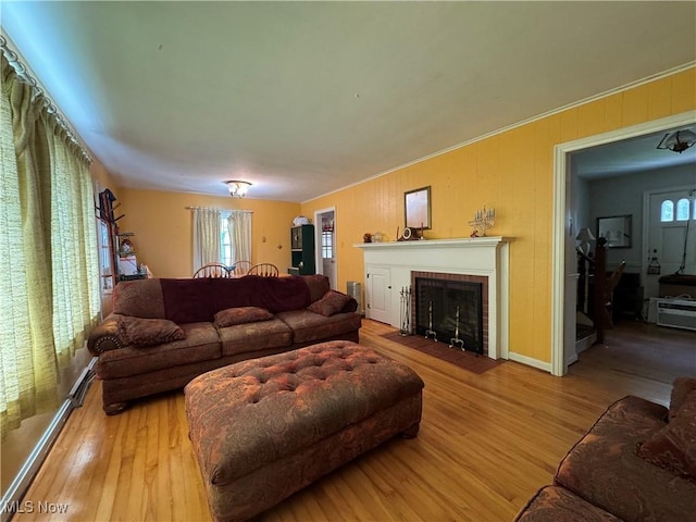 166 Bethesda St, Barnesville, OH 43713 - living area with wood finished floors and a fireplace