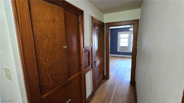 1014 20th St, Parkersburg, WV 26101 - hall with light wood-style flooring and cooling unit