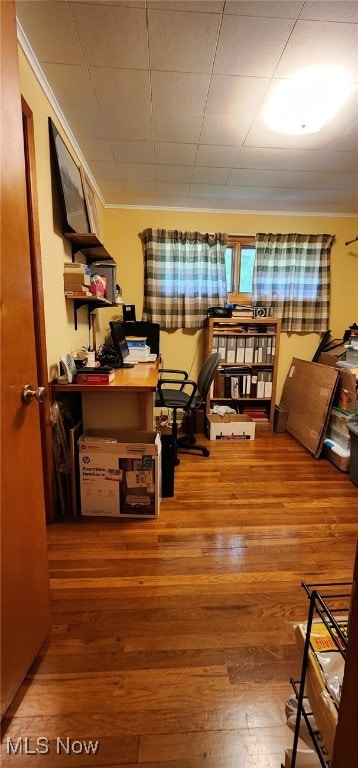 593 Furnace Rd, Conneaut, OH 44030 - office with wood-type flooring and crown molding