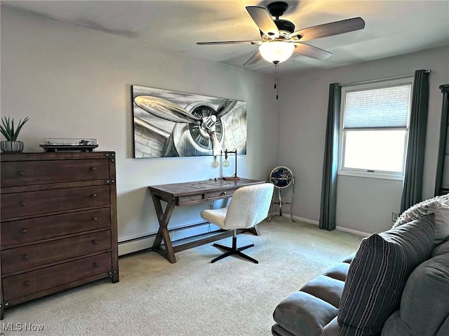 7374 Eisenhower Dr Unit 5, Boardman, OH 44512 - home office featuring light carpet and ceiling fan