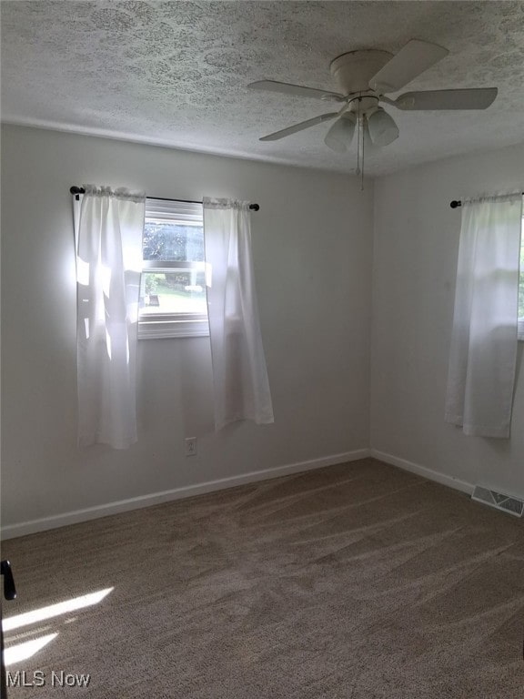 67682 Morristown Flushing Rd, Belmont, OH 43718 - empty room featuring carpet floors, ceiling fan, and a textured ceiling