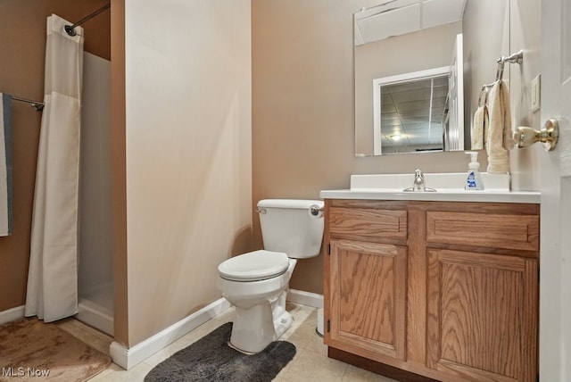 91 Falling Water Cir, Munroe Falls, OH 44262 - bathroom featuring a shower with shower curtain, vanity, and tile patterned floors