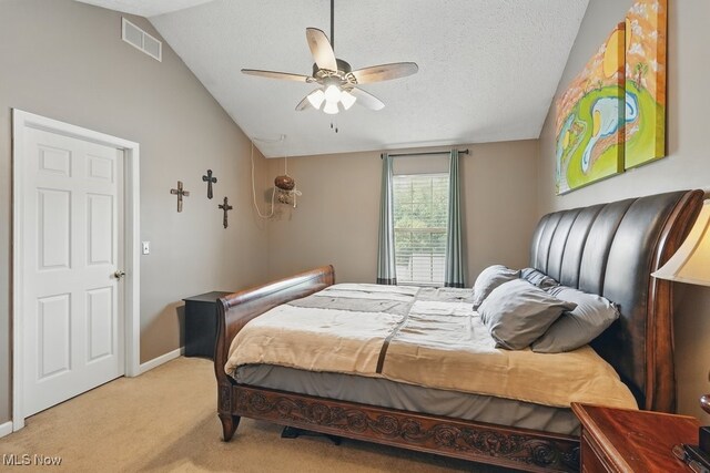 91 Falling Water Cir, Munroe Falls, OH 44262 - bedroom with carpet flooring, vaulted ceiling, and a ceiling fan
