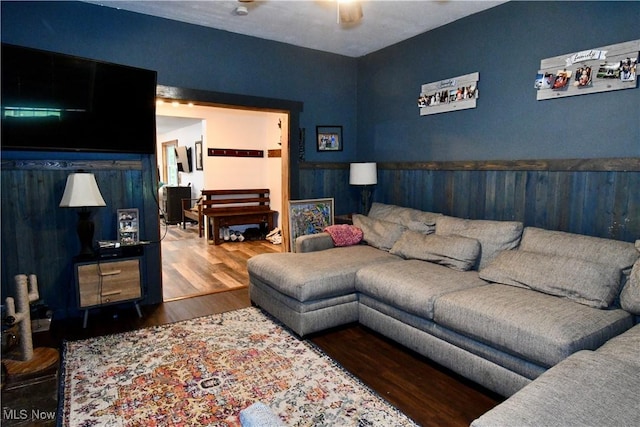 5041 W S Range Rd, Salem, OH 44460 - living room with wainscoting and wood finished floors