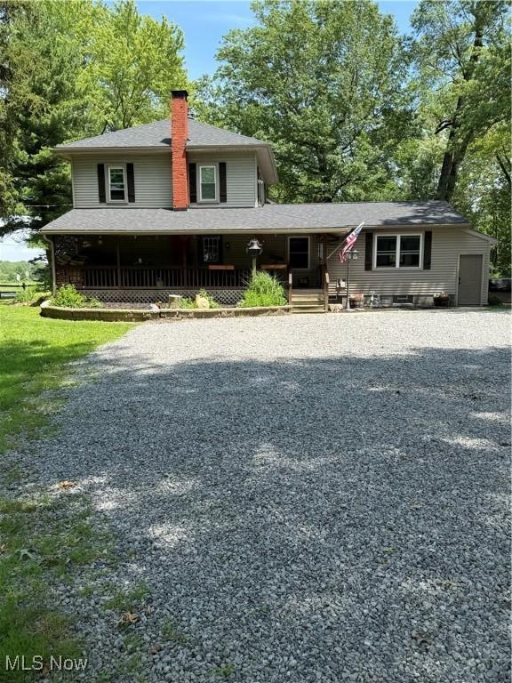 5041 W S Range Rd, Salem, OH 44460 - view of front of property featuring a porch and a chimney